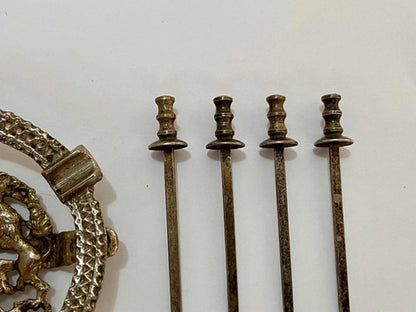 Mini Espada Antiga Palito Para Petiscos Cor Prata