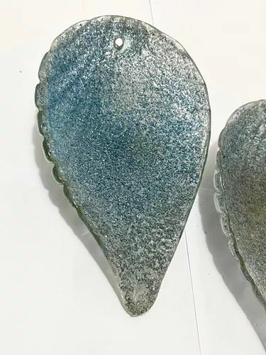 Pétalas De Cúpula Murano Azul Lustre (par) Antiga