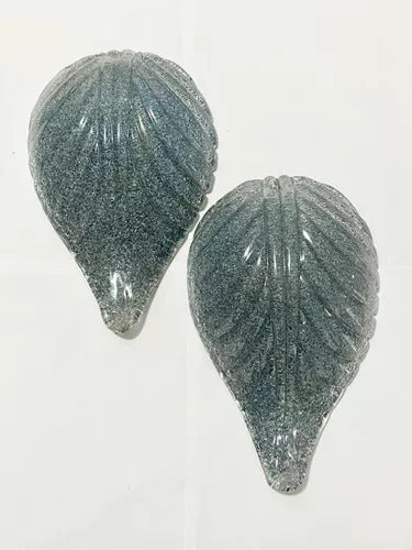 Pétalas De Cúpula Murano Azul Lustre (par) Antiga