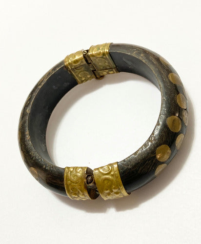 Pulseira Bracelete Antigo Indiano Com Detalhes Dourado