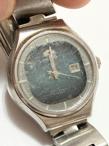 Relógio Antigo Orient Crystal 21 Jewels Japan Fundo Azul