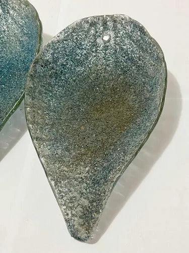 Pétalas De Cúpula Murano Azul Lustre (par) Antiga