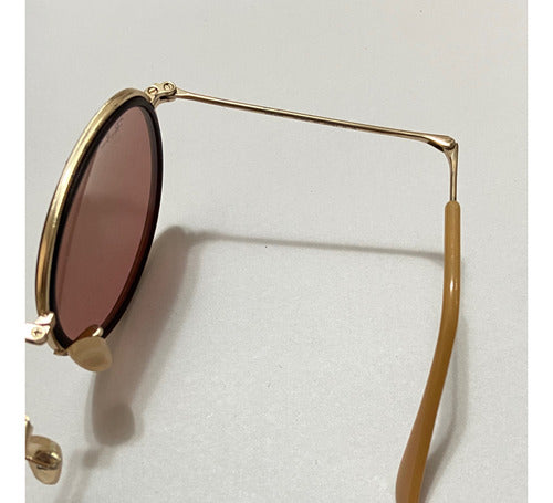 Oculos De Sol Rayban Round Redondo Lente Rose