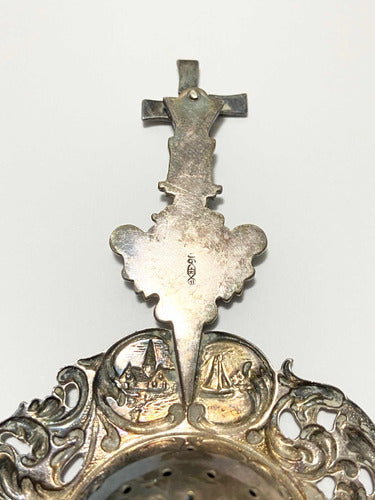 Coador Chá Infusor Antigo Holandês Prata