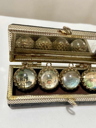 Caixa Antiga Com Pingentes De Vidro Cidades Da Europa