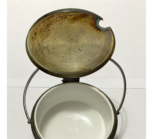 Açucareiro Antigo Em Metal Anos 50 Cor Prata