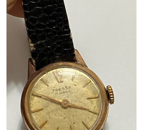 Relógio Antigo Tressa 17 Jewels Dourado