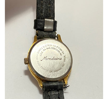 Relógio Antigo Mondaine Dourado E Branco