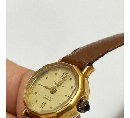 Relógio Antigo Champion 17 Rubis Incabloc Dourado