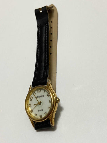 Relógio Antigo Mondaine Quartz Dourado Pzfm 059