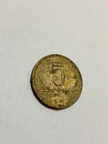 Antiga Moeda Brasil 1942 5 Cruzeiros