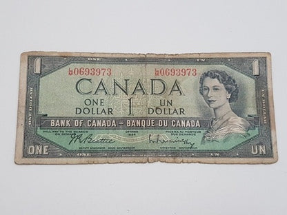 Cédula Antiga One Dollar Canada 1954