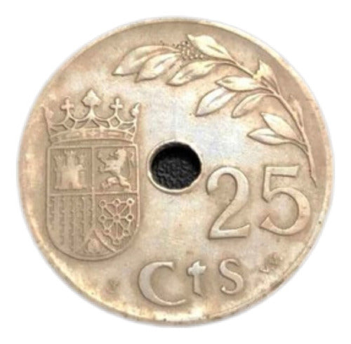 Antiga Moeda 1937 Espanha 25 Centimos