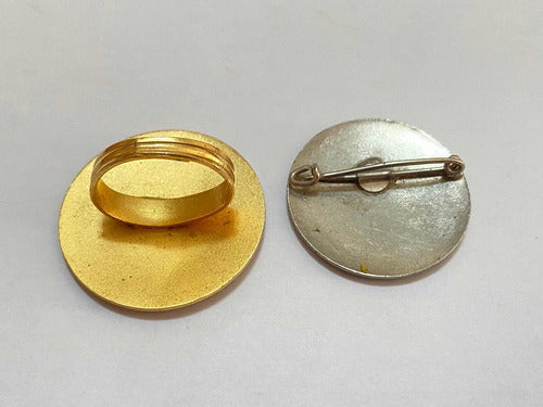 Broches Antigos Escoteiro Dourado E Prata