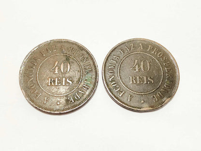 Moedas Antigas 40 Réis -  08 E 12