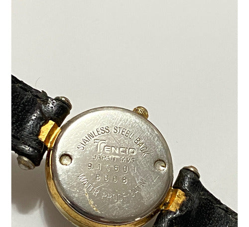 Relógio Antigo Tencio Japan Quartz Dourado E Preto