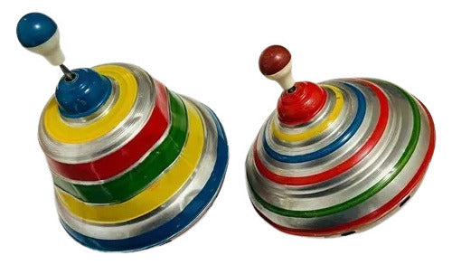 Antigo Pião De Lata - 2 Uni