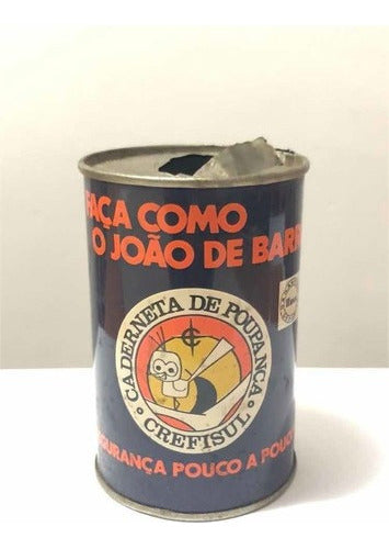Cofrinho de lata Antigo Crefisul João De Barro  Anos 70