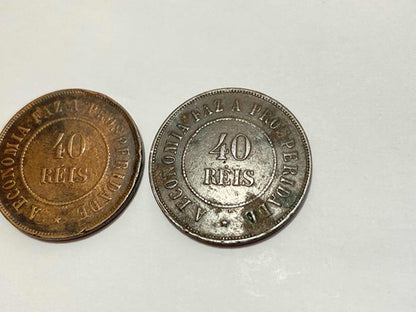 Moedas Antigas 40 Réis - 09 E 12