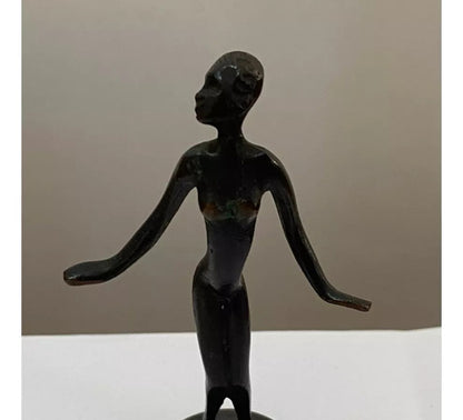 Escultura Art Noveau Antiga Bronze Figura Feminina
