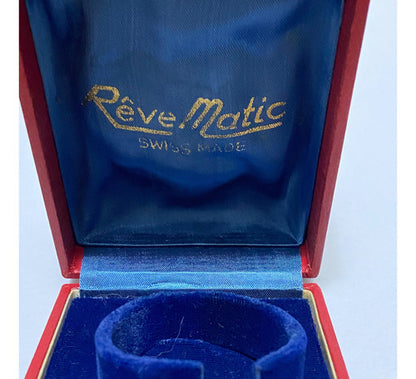 Caixa Relogio Suíço Antigo Reve Matic Swiss Made Vermelha