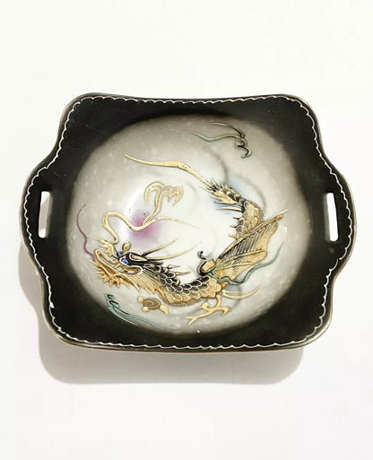 Bowl Covilhete Antigo Porcelana Japonesa Dragão Em Relevo