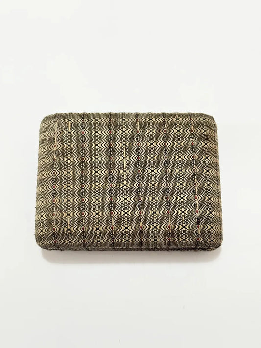 Caixa Porta Jóias Antiga Forrada Em Tecido Decorado