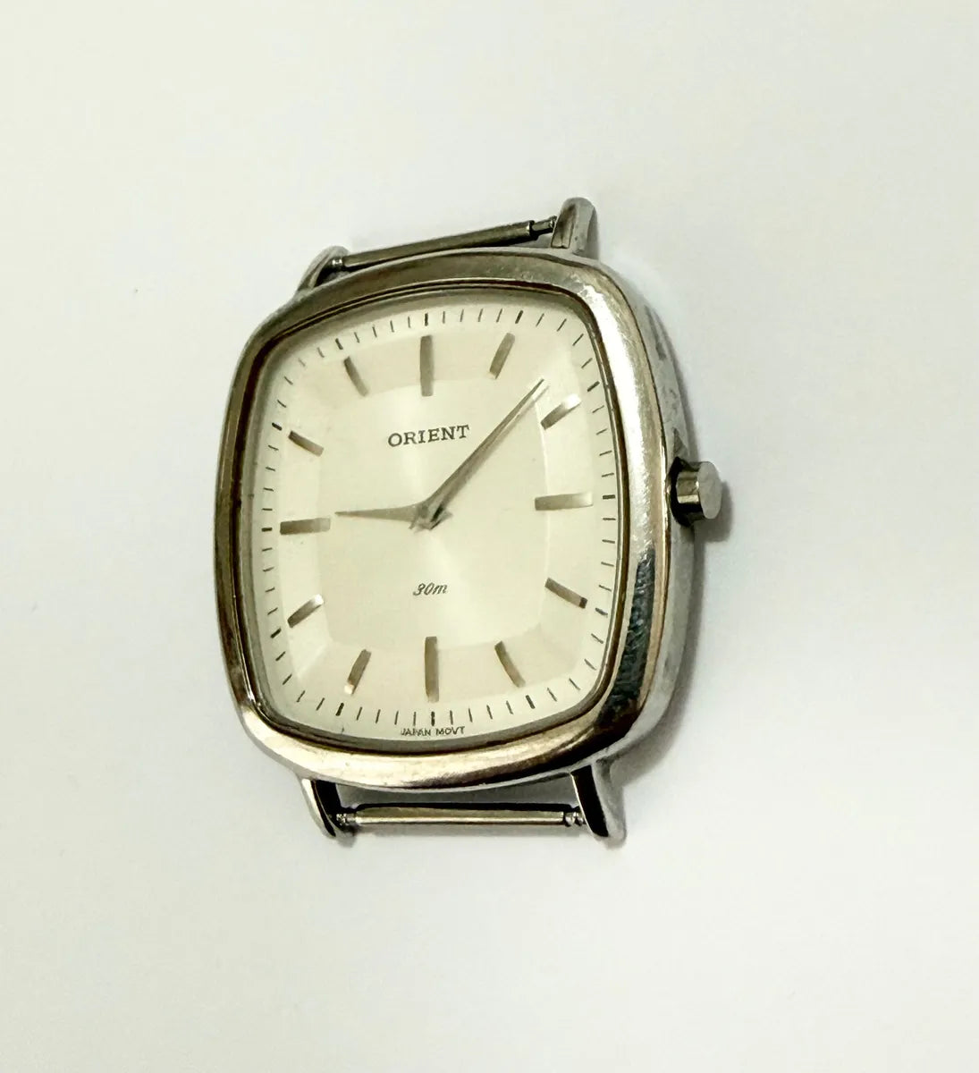 Relógio Orient Antigo Quadrado Inox 30m Gbscs 001 Zfm-195