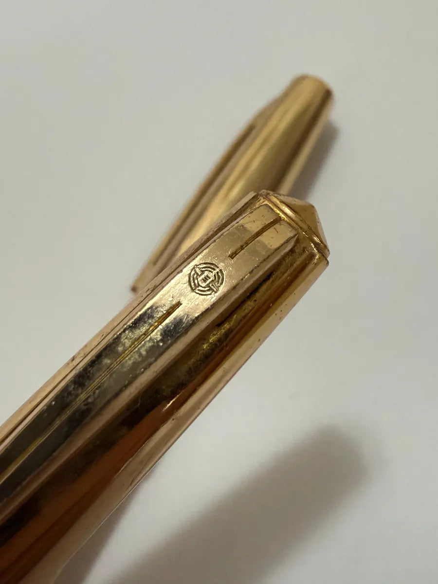 Kit Canetas Antigas Hero Wing Sung Douradas Com Estojo