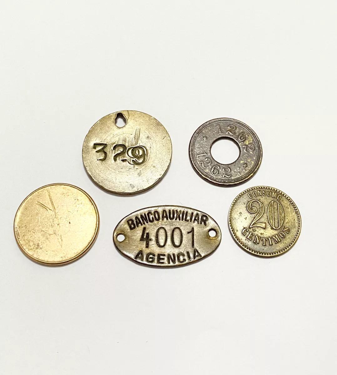 Lote Fichas Antigas Banco Auxiliar - Consumo
