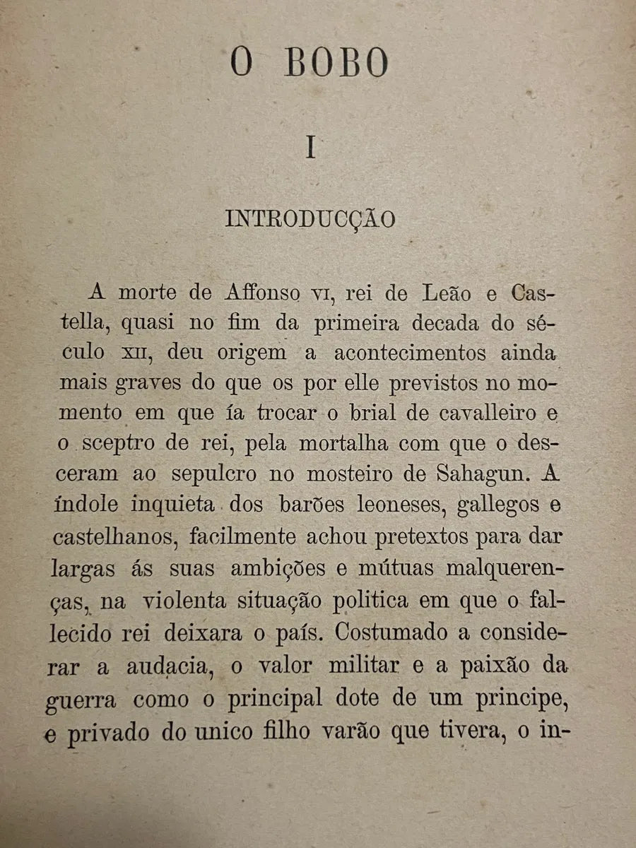 Livro Antigo O Bobo (1903) - A. Herculano 5a Edição Rara