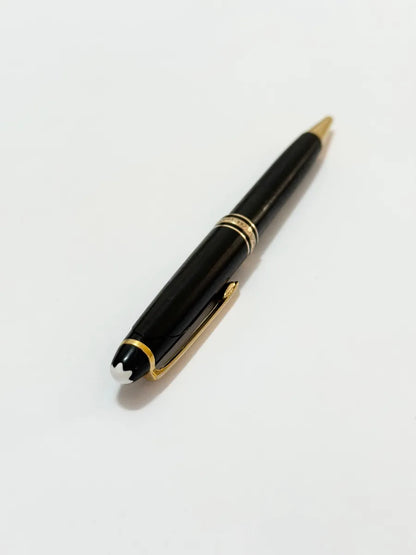 Caneta Antiga Montblanc Meisterstück Preta Detalhes Dourados