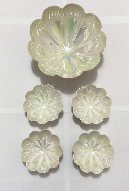 Antigo Conjunto Para Sobremesa Anos 40 Em Porcelana Nacarada