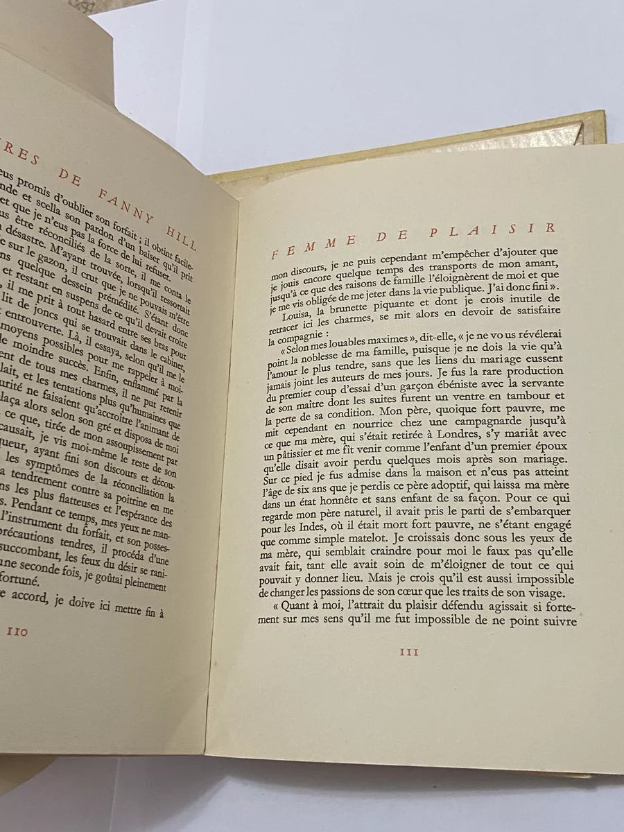 Livro Antigo Memoires De Fanny Hill 1954 John Cleland - Romance Erótico Clássico Que Desafiou A Moralidade E Libertou