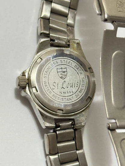 Relógio Antigo St. Louis Swiss Quartz Prata