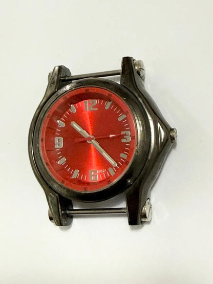 Relógio Suíço Antigo Swiss Made - Mostrador Vermelho