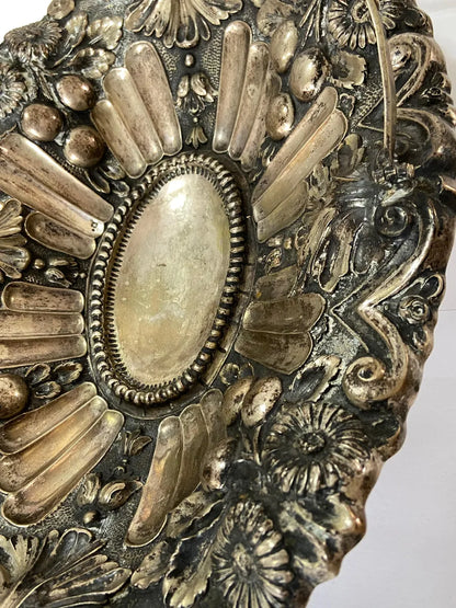 Antiga Cesta Em Prata Portuguesa Contrastada Águia 756g