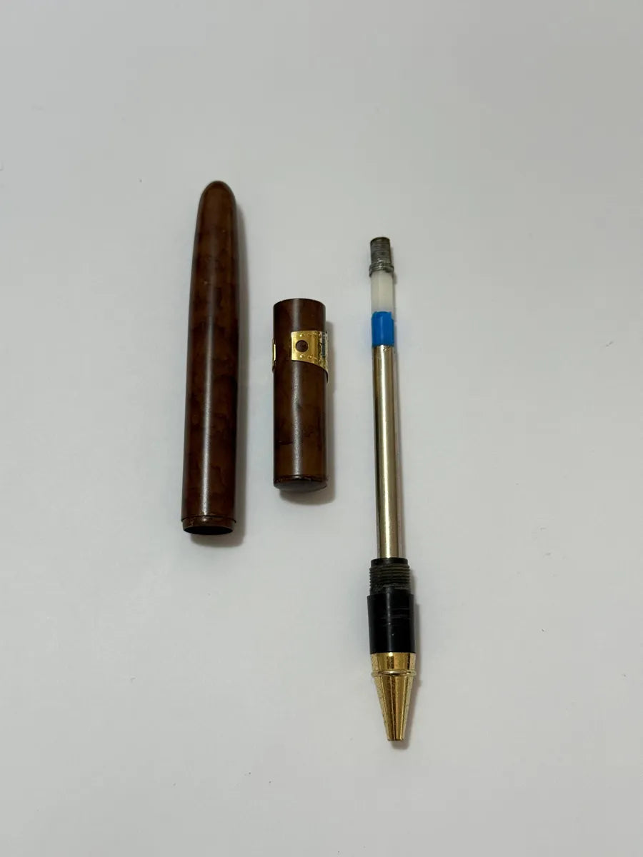 Antiga Caneta Sable Formato Charuto Com Estojo Marrom