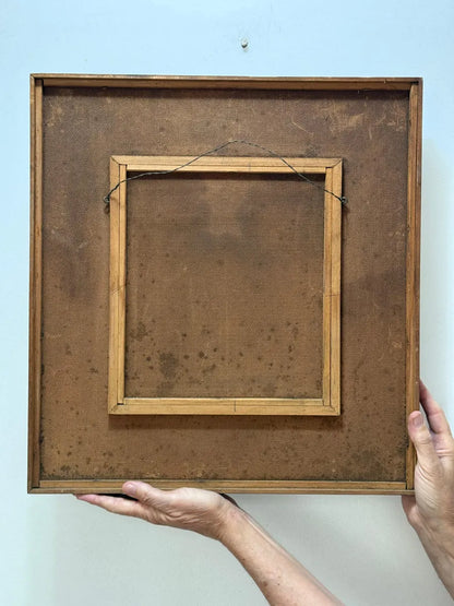 Quadro Antigo Pintura Oriental Em Nanquim - Pássaro E Bambu