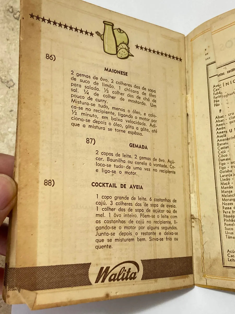 Livro Antigo De Receitas Walita Anos 50 / Raro Brinde