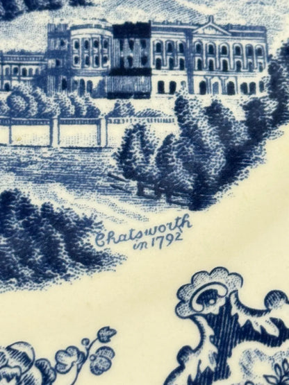 Prato Antigo Johnson Bros Chatsworth Azul Cerâmica Inglesa - Azul E Branco