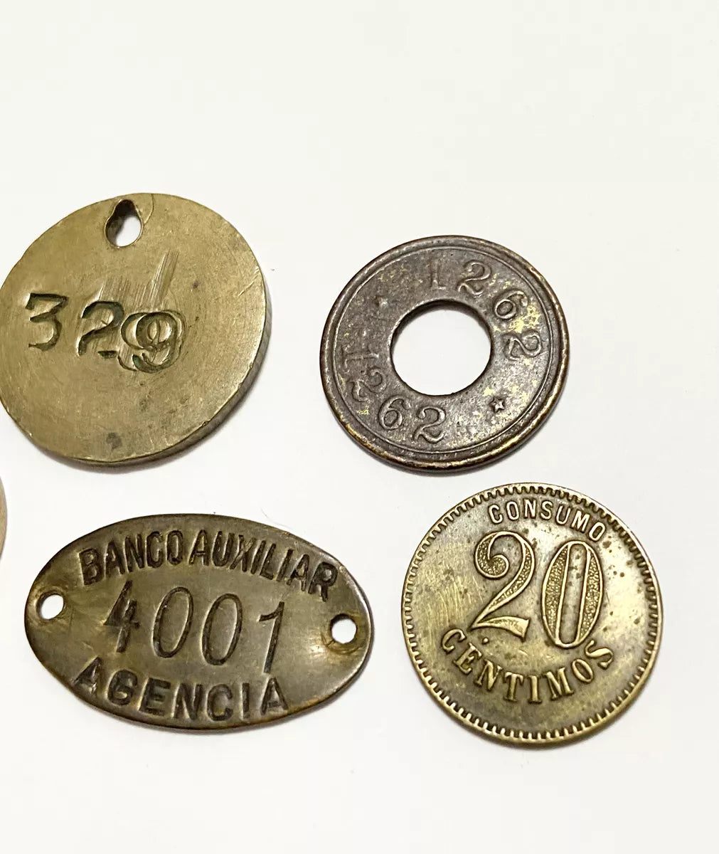 Lote Fichas Antigas Banco Auxiliar - Consumo