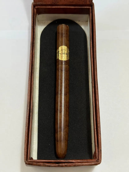 Antiga Caneta Sable Formato Charuto Com Estojo Marrom