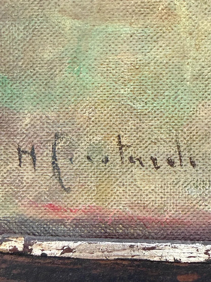 Quadro Antigo Cristo Coroa De Espinhos Pintura Ost Assinada