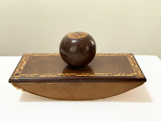 Carimbo Secador De Tinta Antigo Em Madeira Marchetaria