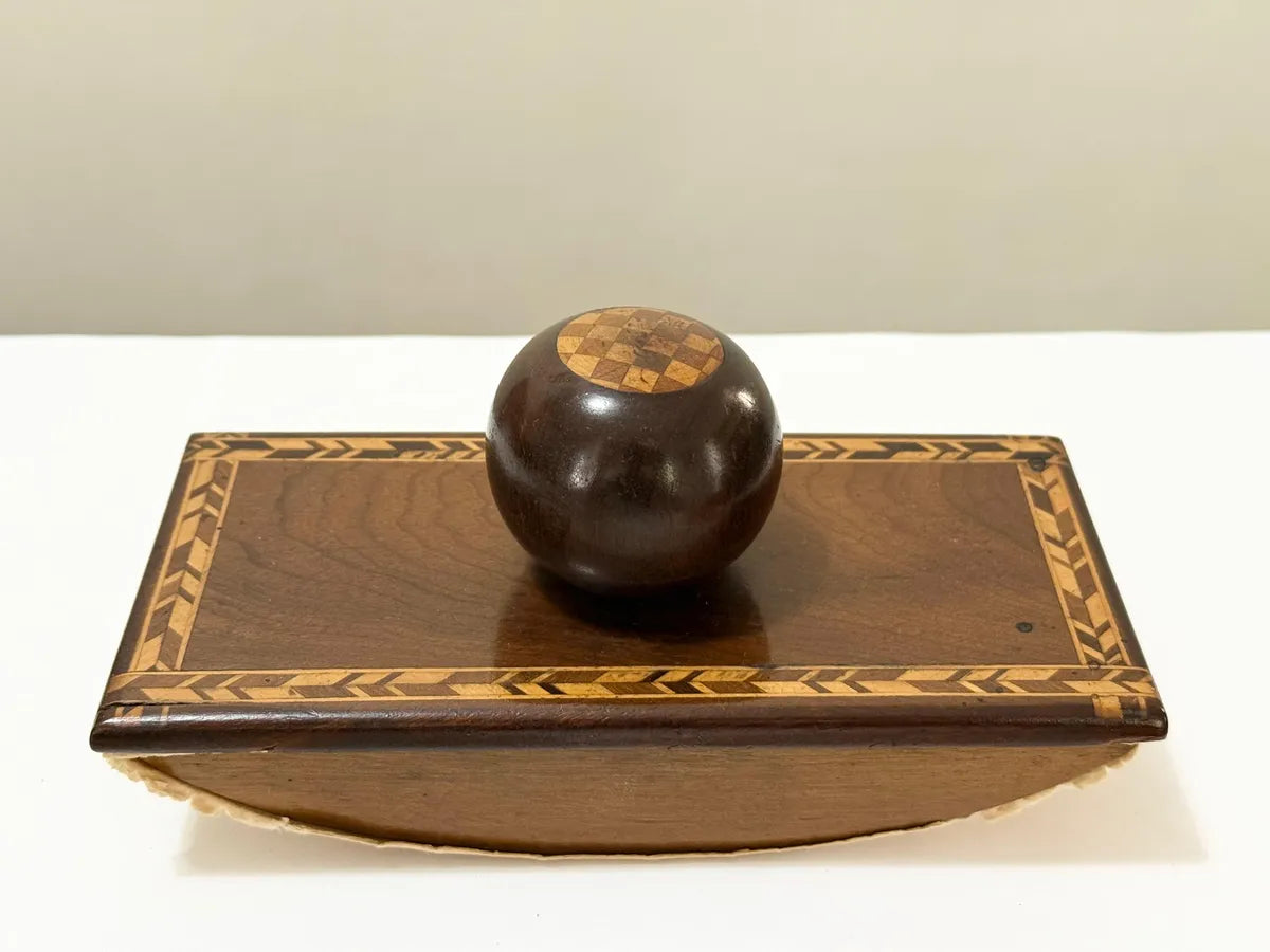 Carimbo Secador De Tinta Antigo Em Madeira Marchetaria