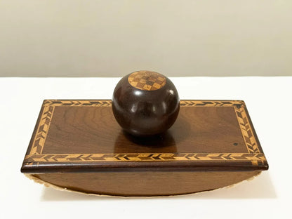 Carimbo Secador De Tinta Antigo Em Madeira Marchetaria