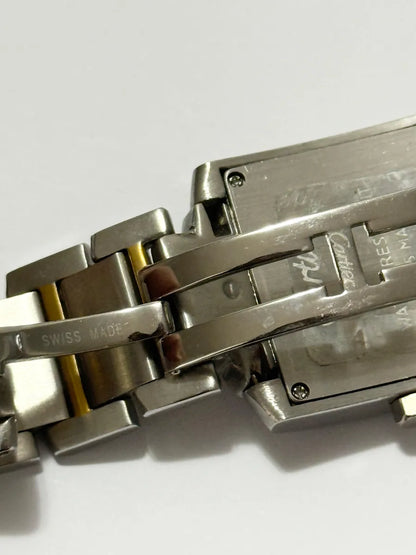 Relógio Antigo Cartier Tank Aço Dourado Quartzo