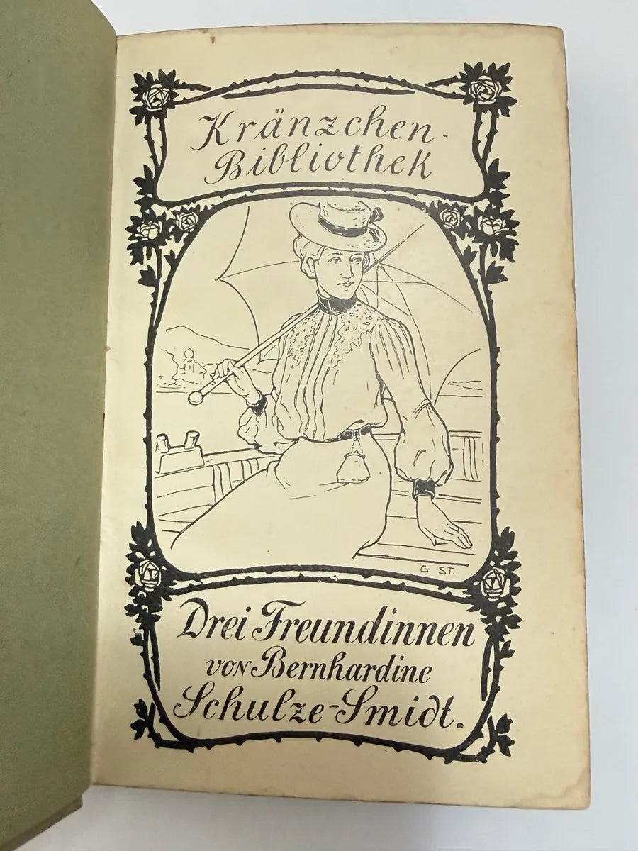 Livro Antigo Alemão Drei Freundinnen 1890 Ilustrado