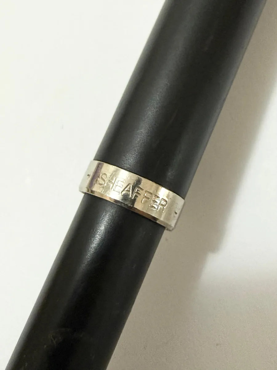 Caneta Antiga Sheaffer Preta Clássica Original Prata